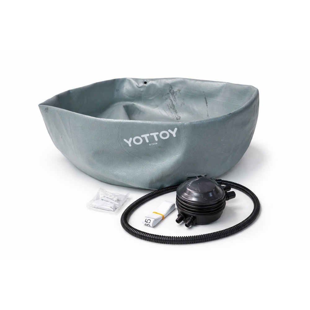 YOTTOY 75cm Inflatable Exercise Yoga Ball Silver with Foot Pump and Access K1